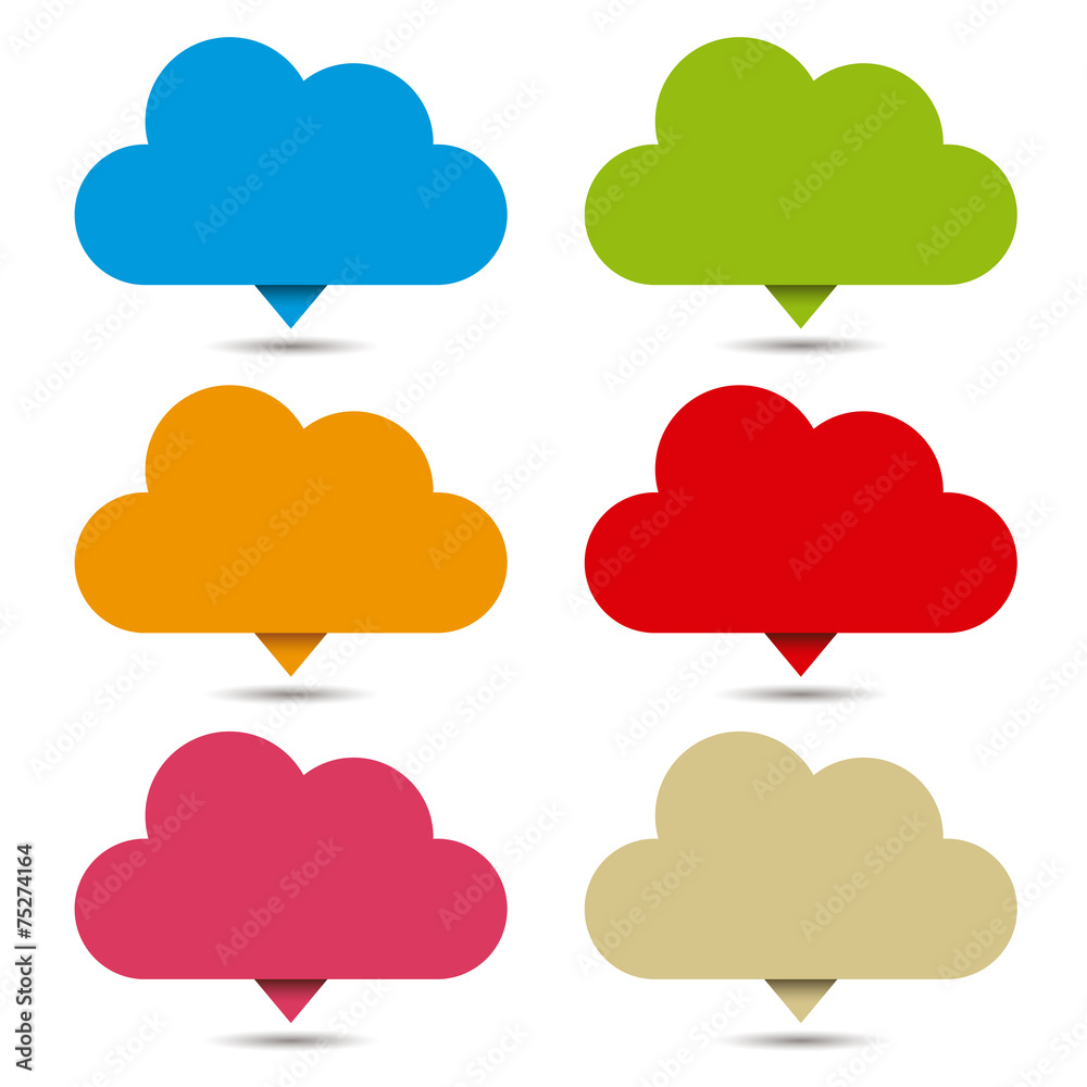 Set pins o pancartas de nubes