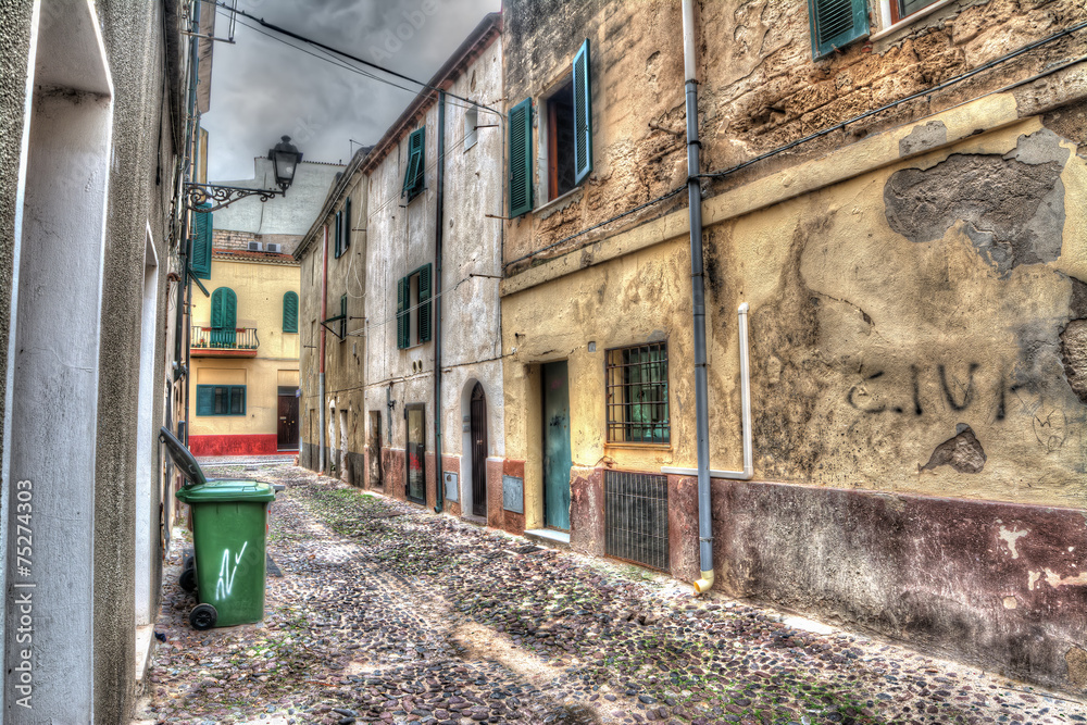 narrow street in Alghero old town