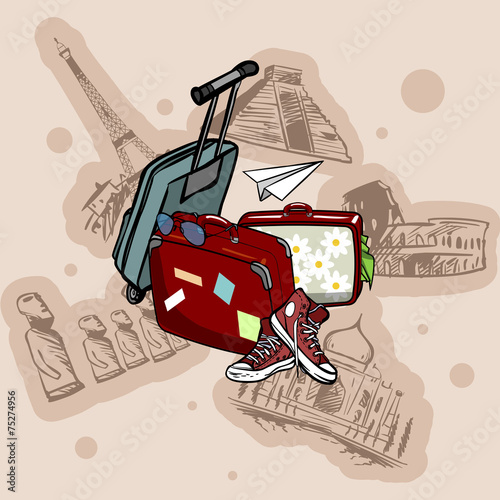 Travel and tourism elements.vector illustration
