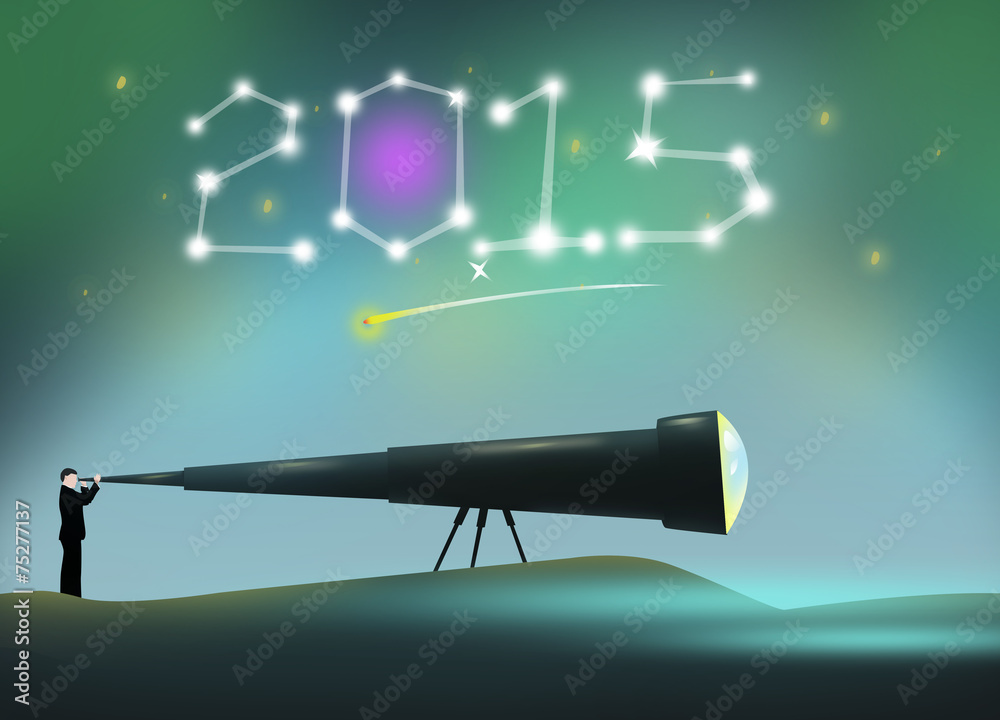 Fototapeta premium 2015 New Year concept for resolutions and greeting card