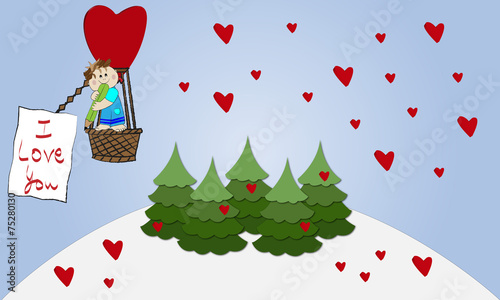 Niño en globo I love you