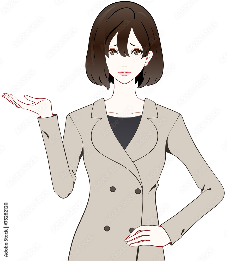 女性　紹介　困り顔