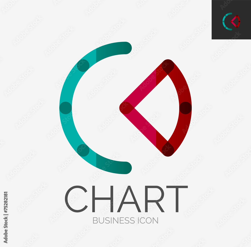 Minimal line design logo, chart, graph icon Minimal line design logo, chart, graph icon