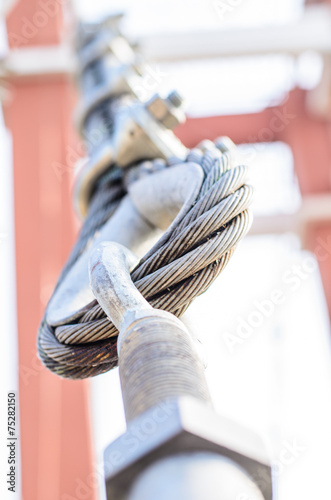 close up sling for suspension bridge © bookzaa