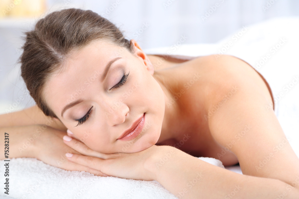 Beautiful young woman having relax in spa salon Beautiful young woman having relax in spa salon