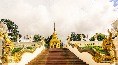 Gold pagoda with naga