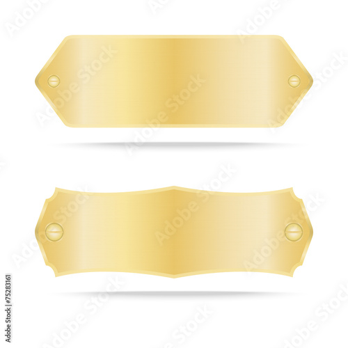 Vector Gold label metal or Metallic gold name plate