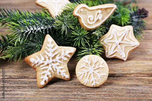 Gingerbread cookies with Christmas decoration