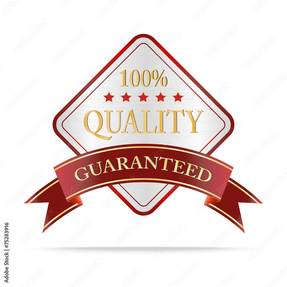 Luxury silver and red quality shields label Luxury silver and red quality shields label