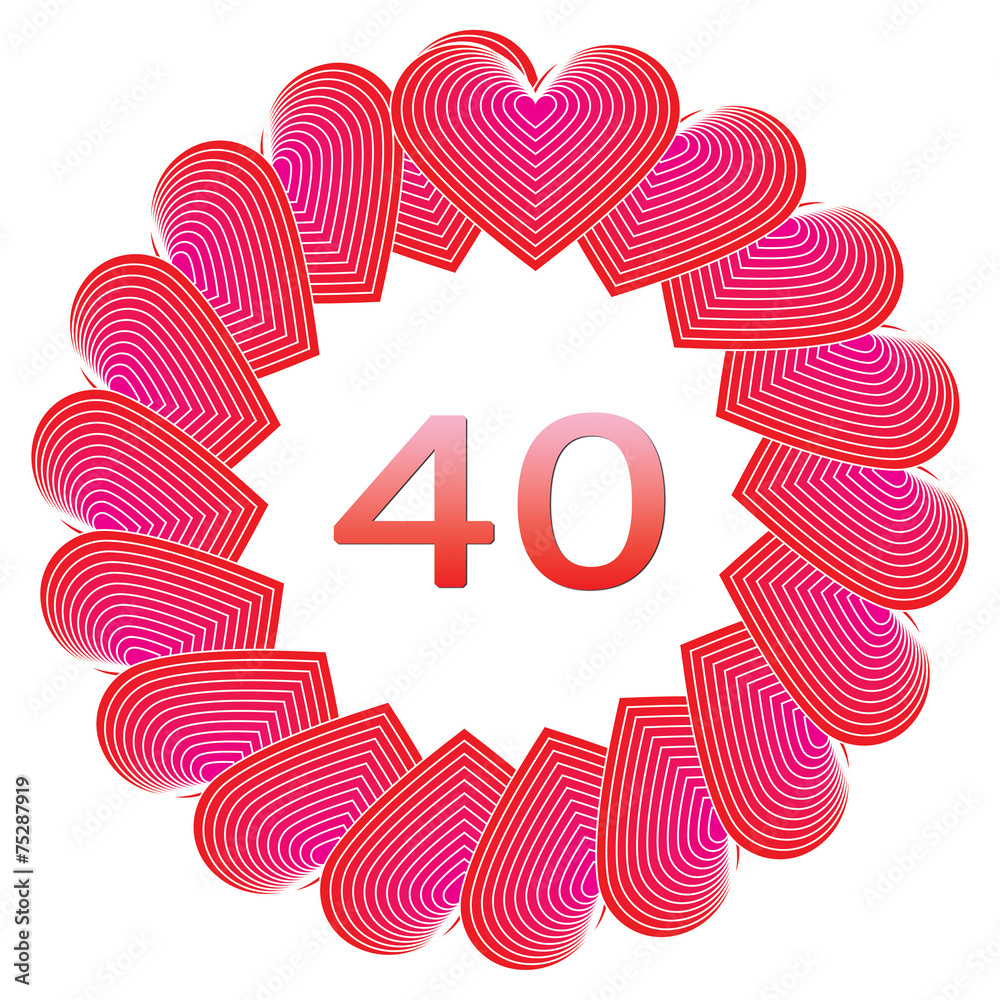 Fototapeta premium Happy birthday sign for 40 years