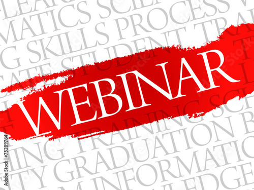 WEBINAR. Word education collage on gray vector background