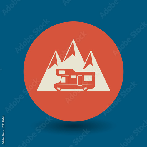 Camper symbol, vector