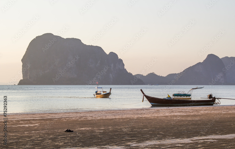 Fototapeta premium boat on the beach