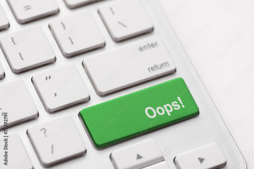 mistake concepts, with oops message on keyboard. mistake concepts, with oops message on keyboard.