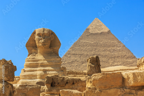 Pyramids from the Giza Plateau. Cairo  Egypt