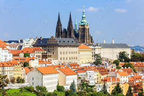 Saint Vitus Cathedral and Prague Castle. Czech Republic