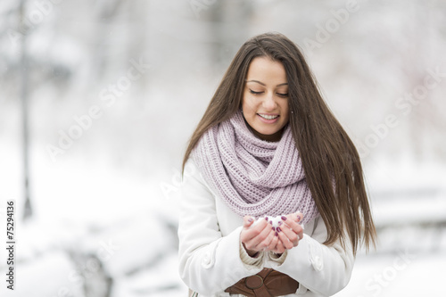 Young woman at winter