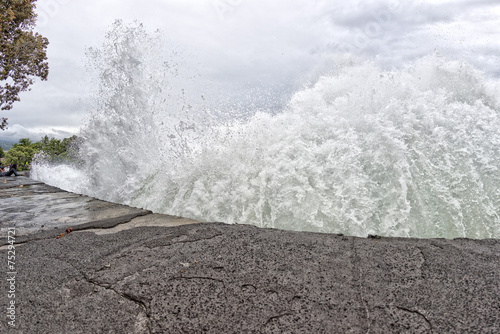 kona harbor sea waves in big island photo