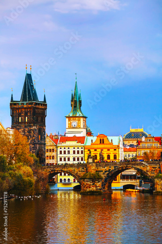 The Old Town Charles bridge tower in Prague