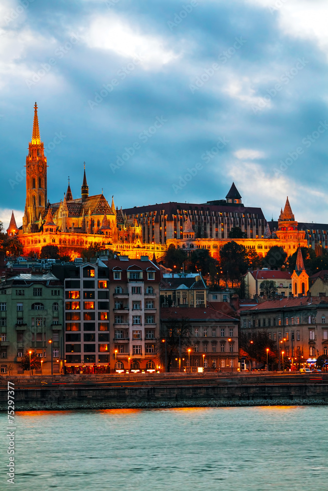 Naklejka premium Old Budapest with St. Matthias church