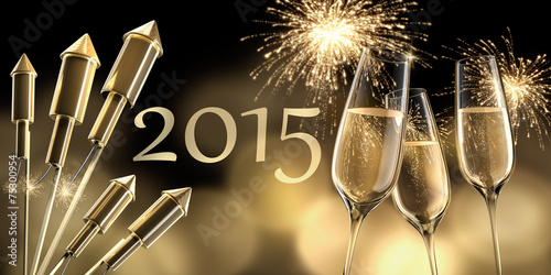 Photos Goldene Raketen und Sektgläser 2015