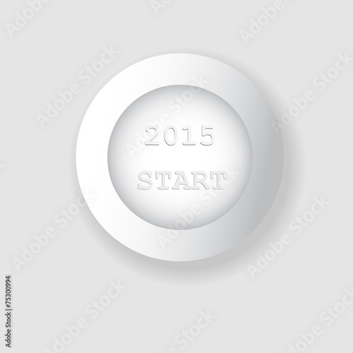 Vector : White 2015 and start button vector background