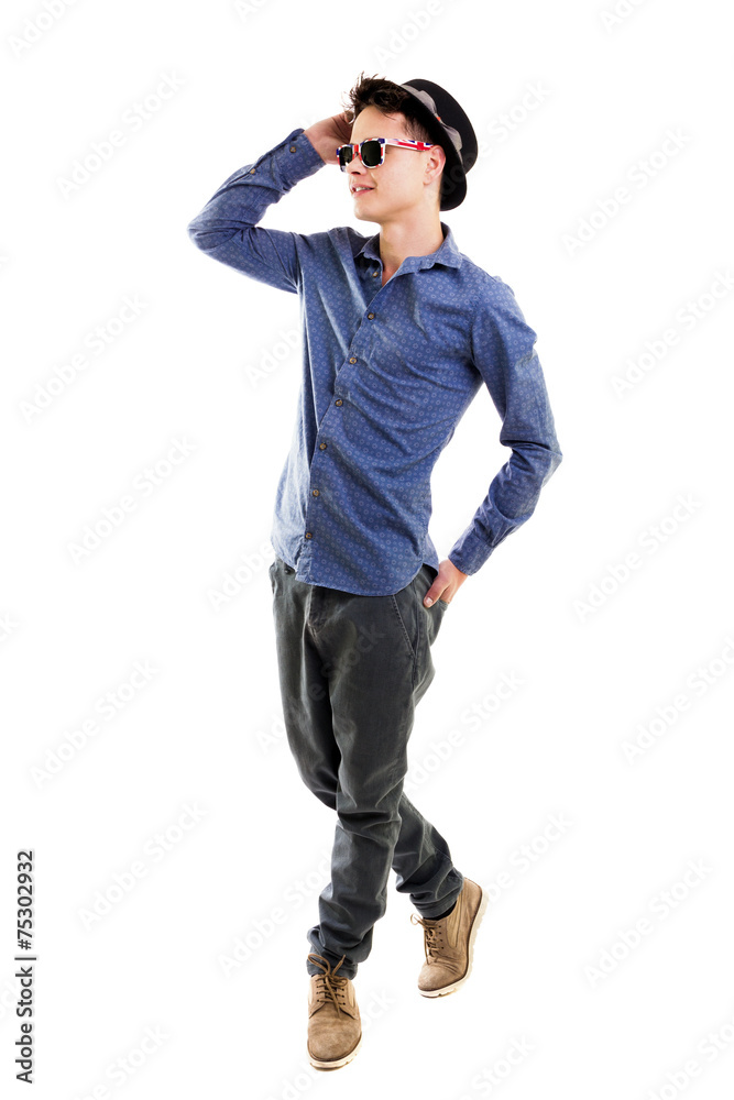 Casual young man with sunglasses Casual young man with sunglasses