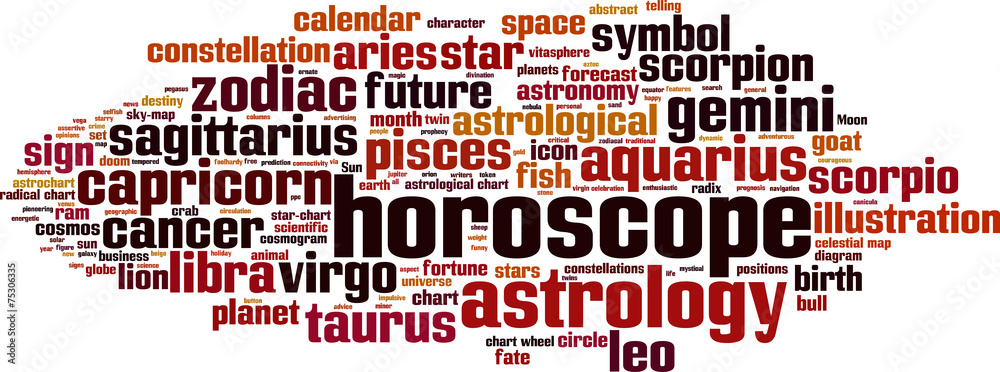 Horoscope word cloud concept. Vector illustration Horoscope word cloud concept. Vector illustration