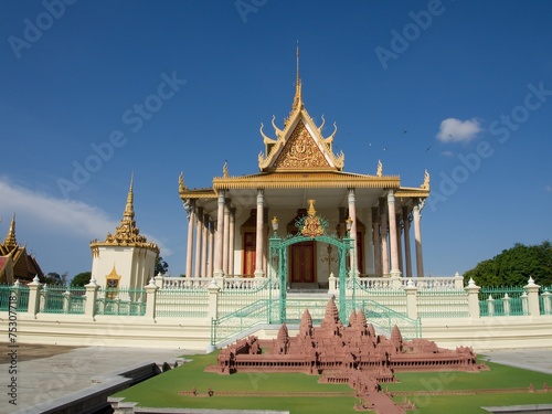 Buildings in the garden of royal palace in Phnom Penh photo