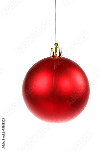 one red round ornament for Christmas tree