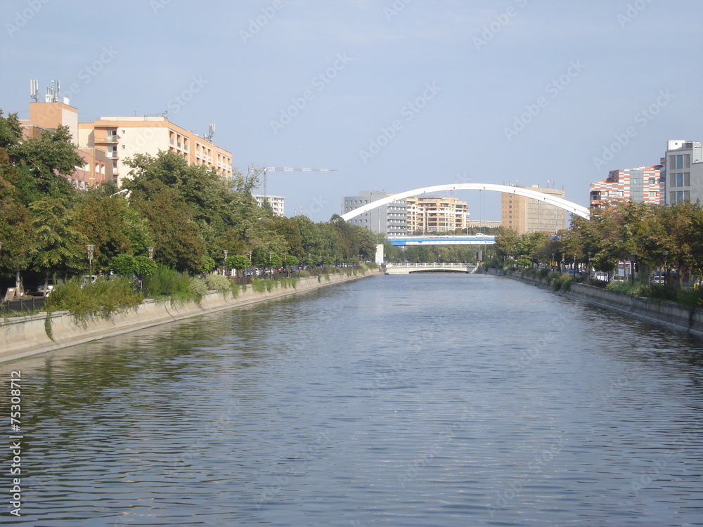 Dambovita river in uptown Bucharest