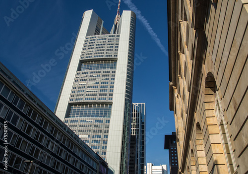 Dynamic skyscrapers in the centre of Frankfurt City  Germany