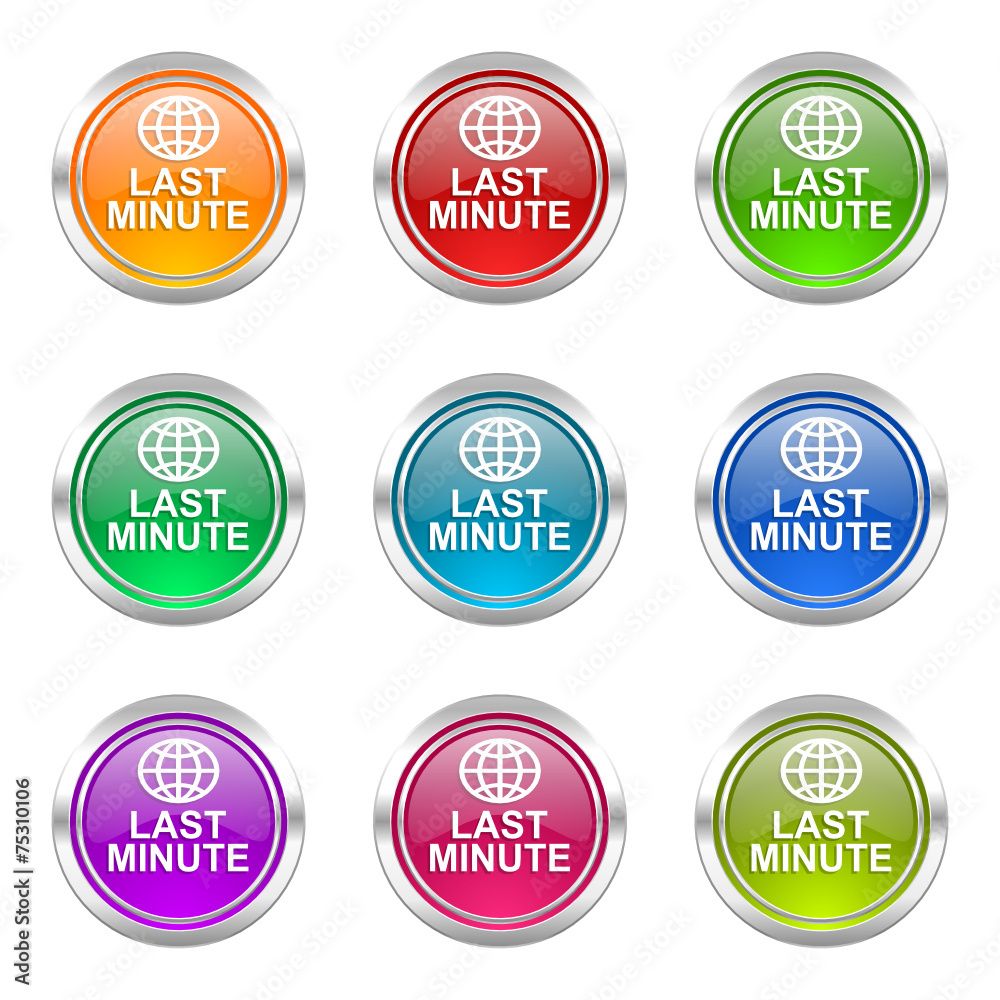 last minute colorful web icons vector set