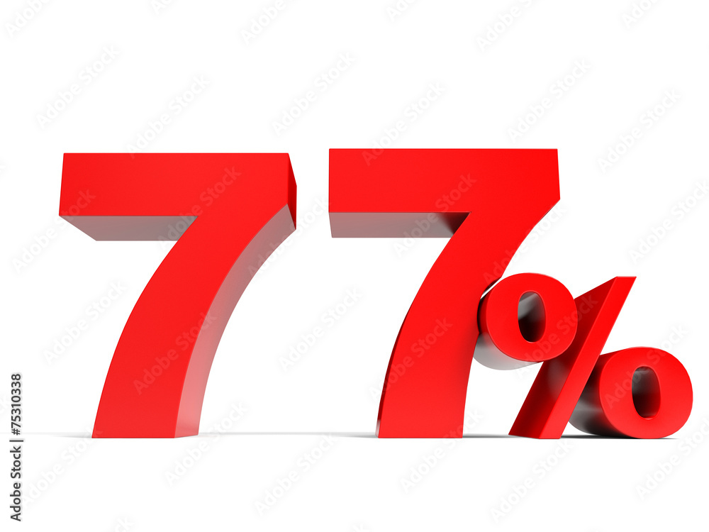 77 Seventy Seven Price Symbol Red Stock Illustration 1275212581