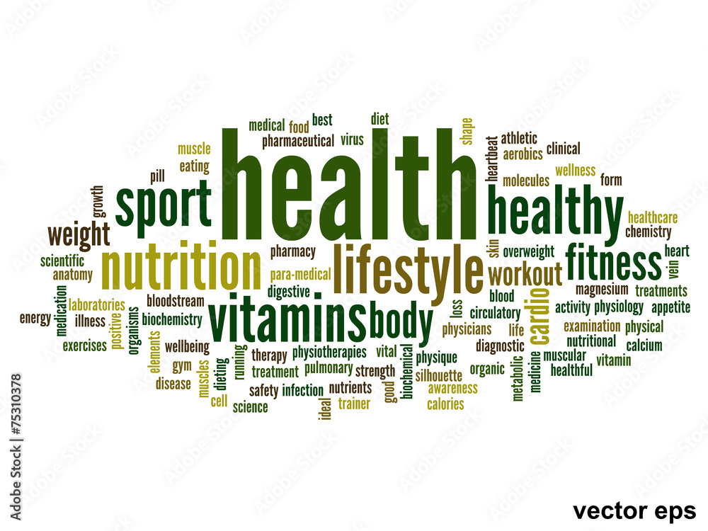 Vector conceptual health word cloud Vector conceptual health word cloud