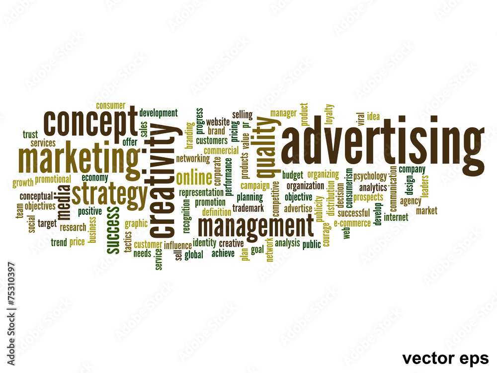 Vector conceptual advertising business word cloud Vector conceptual advertising business word cloud