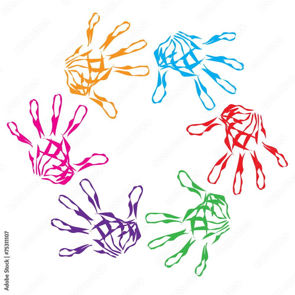 Conceptual child hand circle Conceptual child hand circle