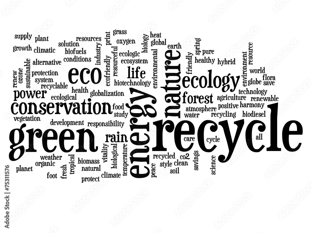 Fototapeta premium Conceptual ecology word cloud
