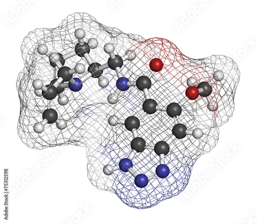 Alizapride antiemetic drug molecule. 