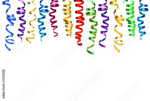 colorful shiny streamer. carnival party serpentine decoration