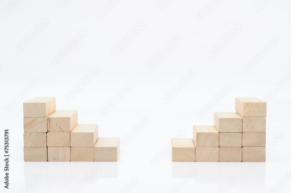 Wooden block steps for web background, business concept. Wooden block steps for web background, business concept.