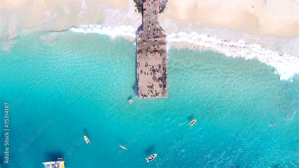 Aerial view of Santa Maria beach in Sal Cape Verde - Cabo Verde