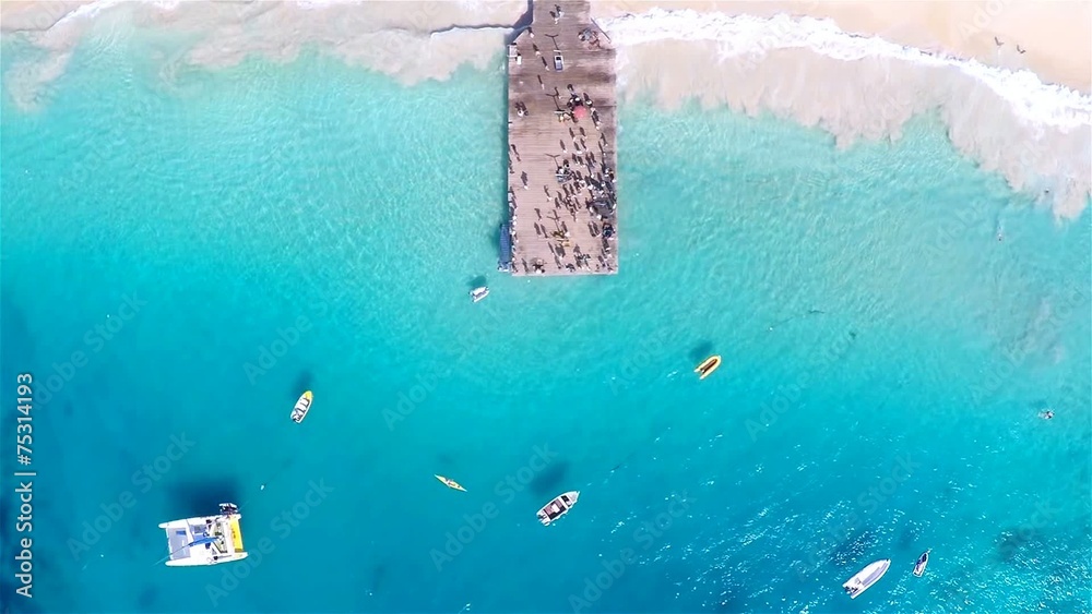 Aerial view of Santa Maria beach in Sal Cape Verde - Cabo Verde