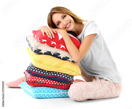 Beautiful young girl with p...