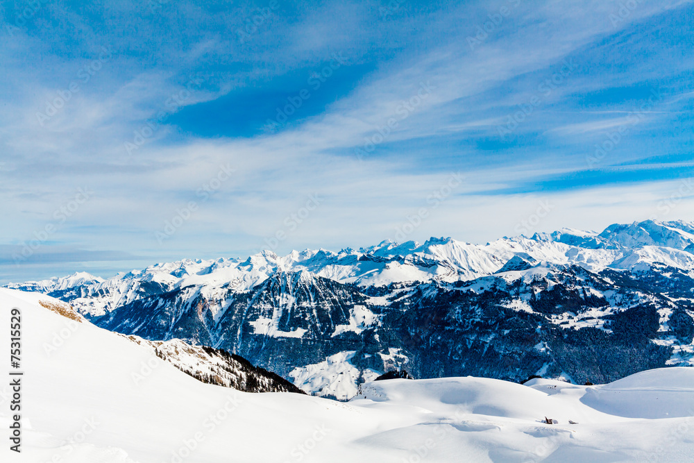 Fototapeta premium Alps mountain landscape. Winter landscape