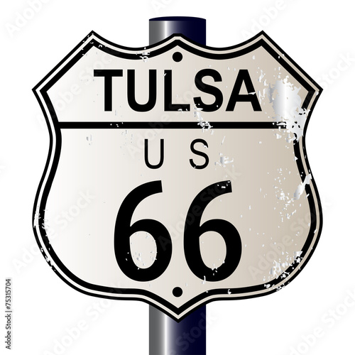 Tulsa Route 66 Highway Sign