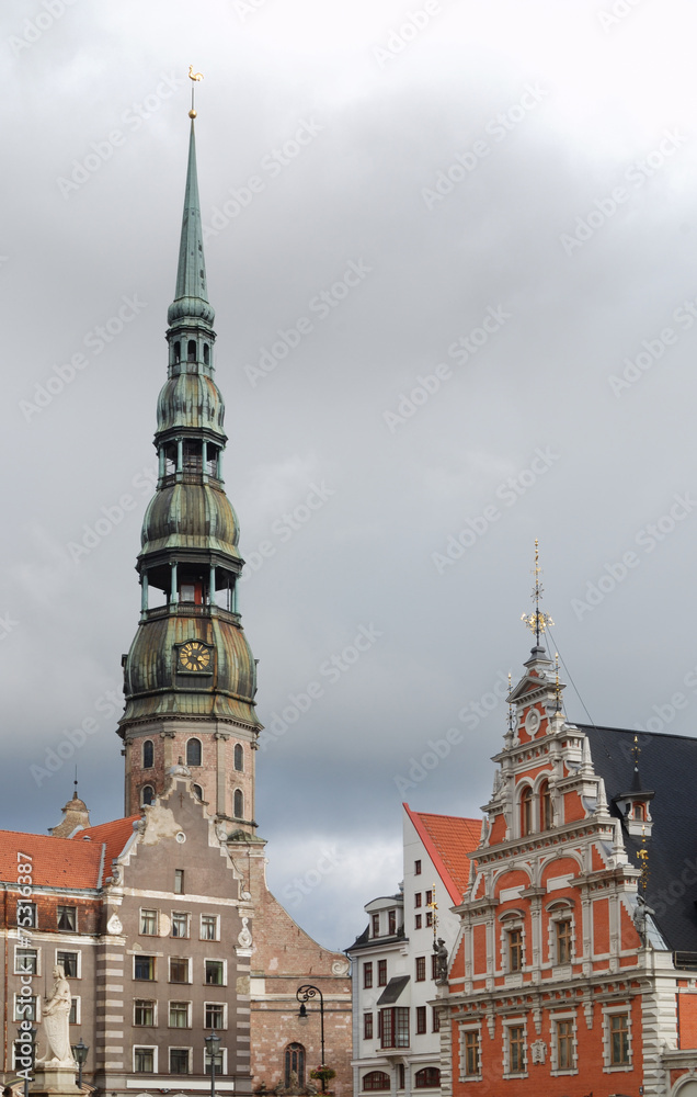 Obraz premium Town hall square in Riga. Latvia