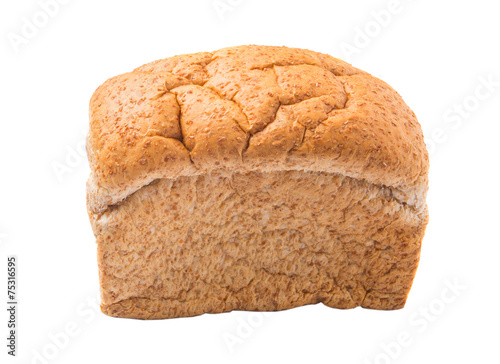 A loaf of bread over white background