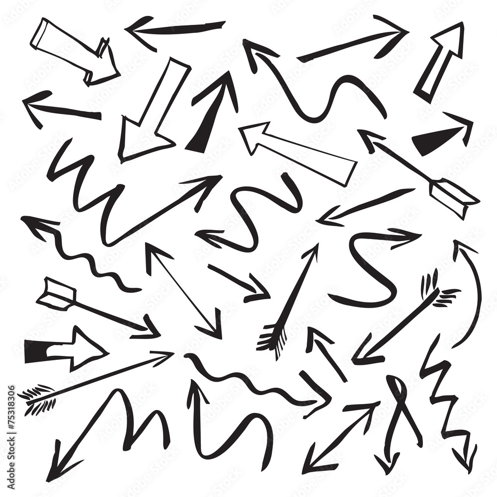 set of black vector arrows set of black vector arrows