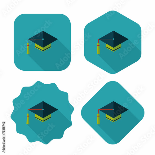 Free Download Education Cap flat icon with long shadow,eps10 - GFXLoad